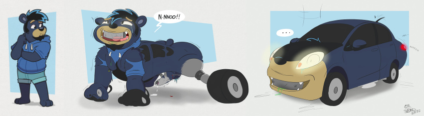 absurd_res alex_(tonycomics) anthro car erection forced forced_transformation hi_res inanimate_transformation male mammal open_mouth orgasm sandune simple_background solo tonycomics transformation ursid vehicle vehicle_transformation