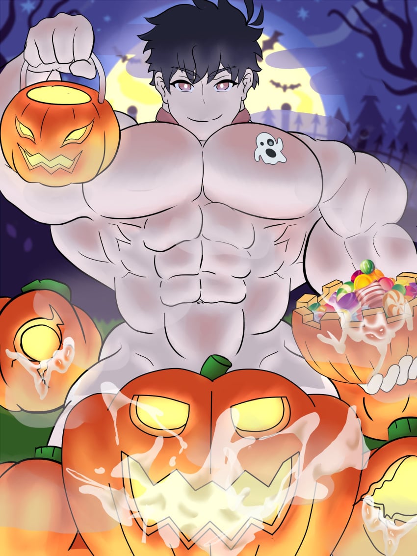 abs biceps cum fandreamerzer0 fucking_pumpkin halloween hyper_muscles jack-o'-lantern male male_focus male_only muscle muscles muscular muscular_arms muscular_back muscular_legs muscular_male muscular_thighs pecs pumpkin