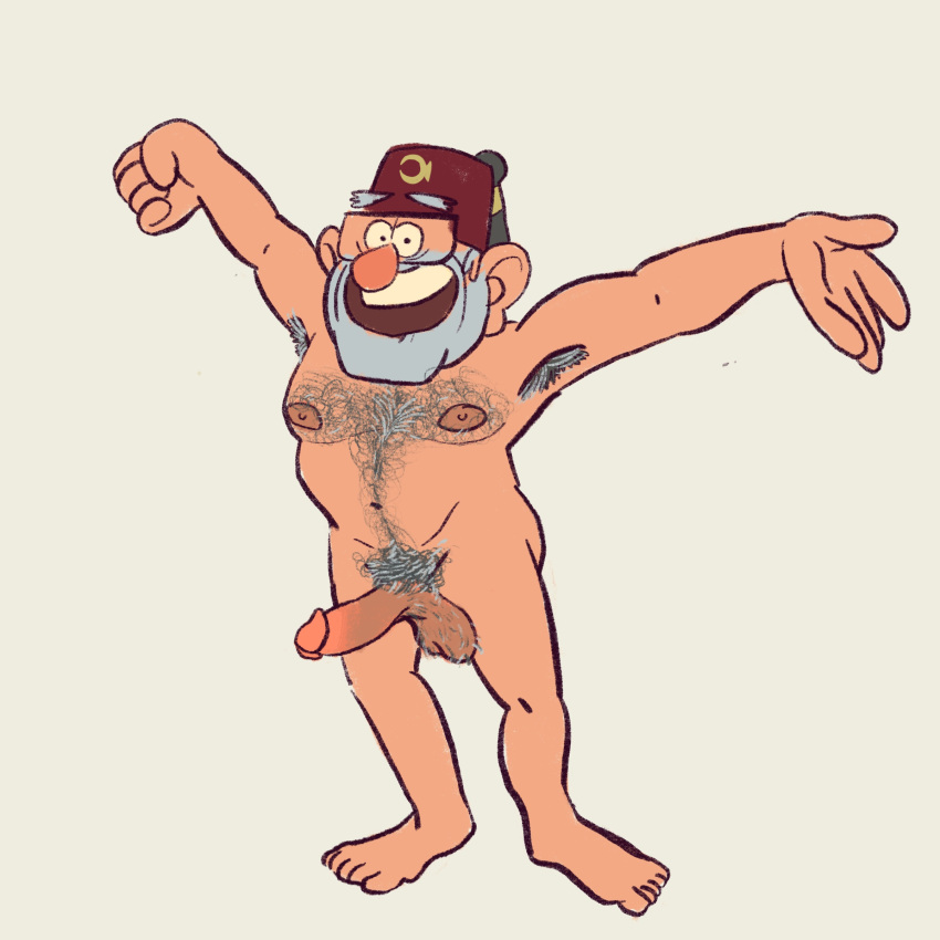 1boy artist_request balls ballsack beard body_hair boner circumcised daddy dangling_balls dangling_testicles dilf erection facial_hair fez gravity_falls grey_hair hairy hairy_armpits hairy_balls hairy_chest hairy_male human low_hanging_balls male male_nipples male_only male_pubic_hair manly mature_male nipples nude nude_male penis pubic_hair scrotum smooth_penis solo stanley_pines straight_hair testicles toony