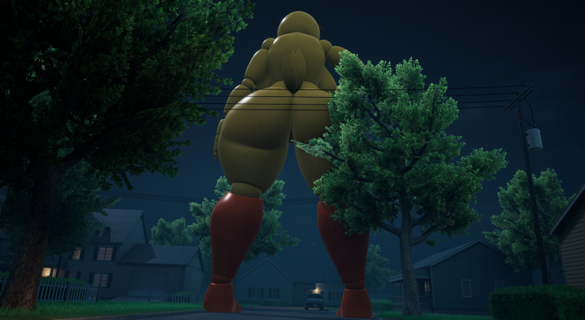 3d ass bigger_female five_nights_at_freddy's five_nights_at_freddy's_2 giantess goolba macro size_difference toy_chica_(fnaf) unreal_engine_5