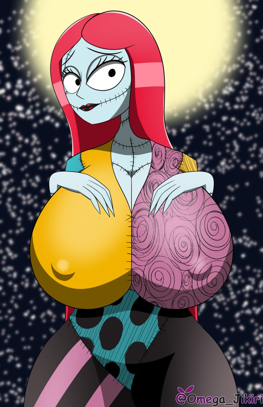 1girls big_breasts breasts clothed clothed_female clothing female female_only halloween hourglass_figure huge_breasts massive_breasts nightmare_before_christmas nipple_bulge omega_jikiri red_hair sally_(the_nightmare_before_christmas) stitches thick thick_thighs tight_clothing