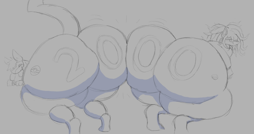 ass ass_bigger_than_body ass_to_ass auratw1nk big_ass big_butt body_writing canid canine canine_humanoid canis follower_celebration game_freak hyper_ass kody_(auratw1nk) lucario male male_only milestone_celebration nintendo pokemon pokemon_(species) sketch solo solo_focus solo_male tattoo tattoo_on_butt writing_on_ass