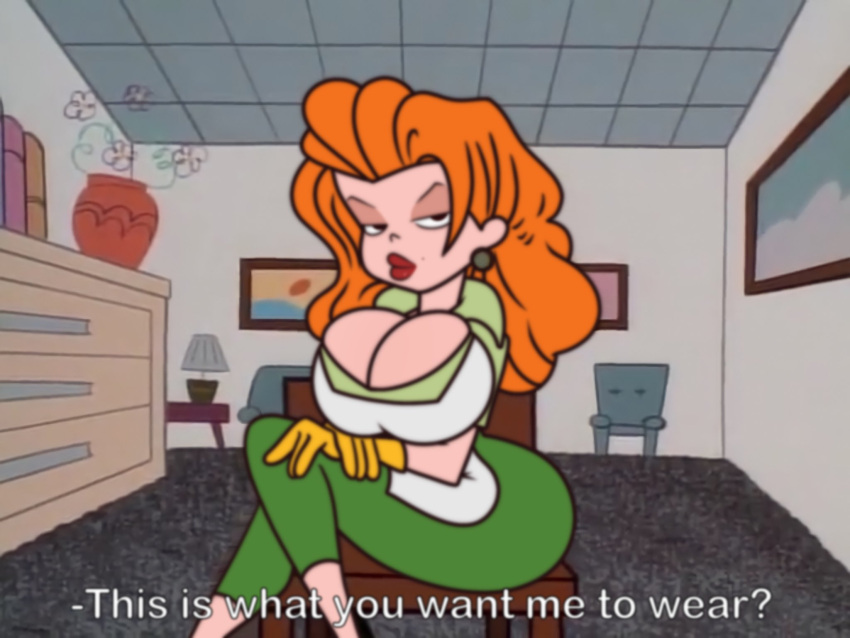 1girls accurate_art_style ass_bigger_than_head big_ass big_breasts big_butt candi_(dexter's_laboratory) cartoon_network dexter's_laboratory dexter's_mom_(cosplay) female female_only gloves hourglass_figure huge_ass huge_breasts nerota rubber_gloves screencap screenshot screenshot_edit yellow_gloves