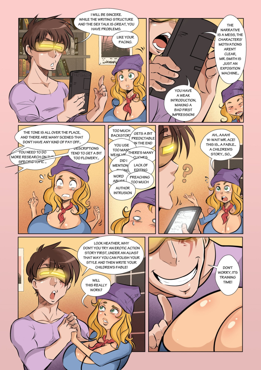 1boy 1boy1girl 1girls ace_(acesr) ace_(shiin) american ass big_ass big_breasts bimbo blonde_female blonde_hair breasts british busty comic dialogue english_text female gigantic_breasts heather_humpter height_difference hips hourglass_figure huge_ass huge_breasts human large_ass large_breasts legs light-skinned_female light_skin lips original original_character original_characters samasan short shorter_female shortstack speech_bubble stacked straight taller_male text thefoxxx thick_legs thick_thighs thighs vixensville voluptuous waist watermark wide_hips