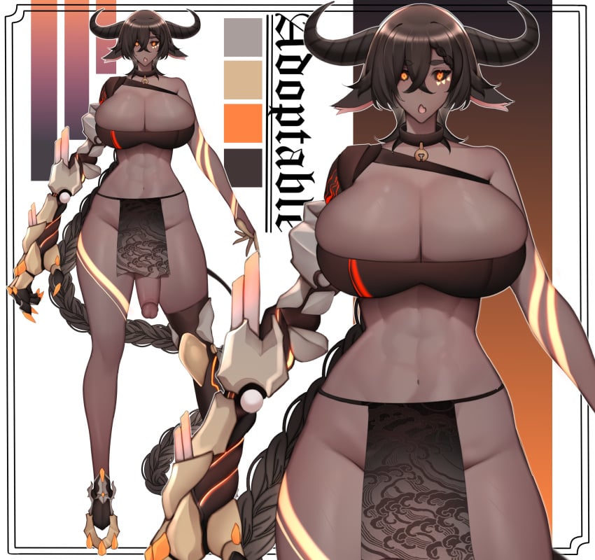 1futa adoptable animal_ears bell_choker bell_collar big_breasts big_penis bottomless_loincloth breasts bull_horns busty choker clothed clothing cock collar cow_ears cowbell curvaceous curvy curvy_figure curvy_futa cuuves dark-skinned_futanari dark_skin dick dickgirl fantasy_race fit fit_futanari flaccid futa_only futanari horns huge_breasts huge_cock huge_hand huge_penis humanoid humanoid_penis ineffective_clothing ineffective_loincloth intersex large_breasts loincloth mostly_nude oc orange_eyes original original_character penis penis_out penis_slip penis_under_loincloth solo standing thick thick_thighs thin_waist toned unbeller