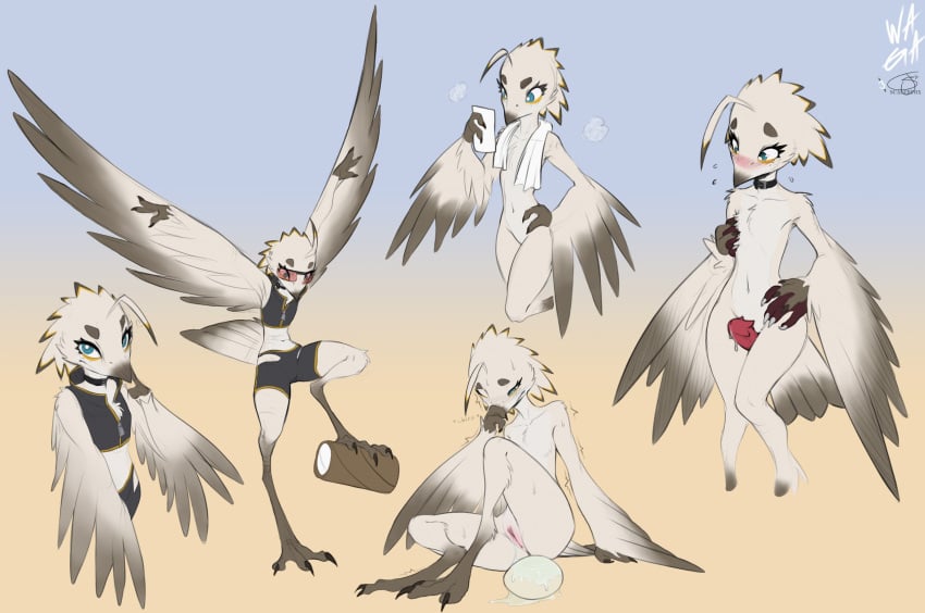 1girls anthro avian bird digitigrade disembodied_hand disembodied_penis draixen egg female flat_chested genitals hi_res lyra_(w4g4) penis pussy scaledfox solo_focus unseen_male_face w4g4