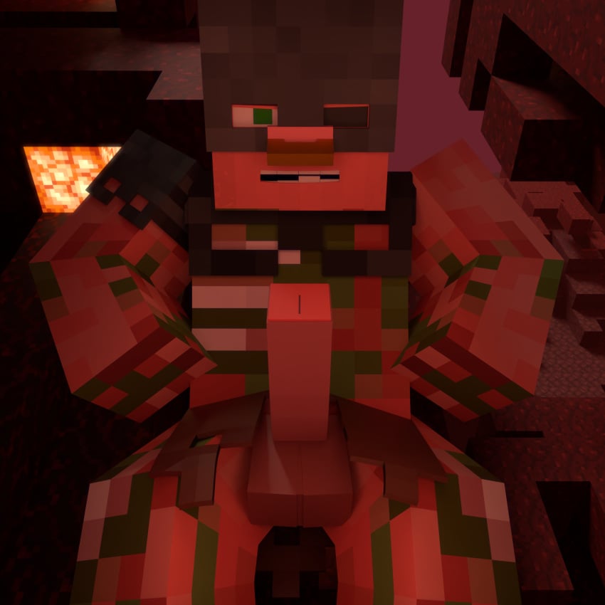 3d 3d_(artwork) bigger_male blender_(software) chubby fallen_kingdom_(captainsparklez) fredugen108 gay loincloth male male_only minecraft penis pig pig_boss_(take_back_the_night) solo solo_male standing standing_over_viewer take_back_the_night_(captainsparklez) zombie_pigman