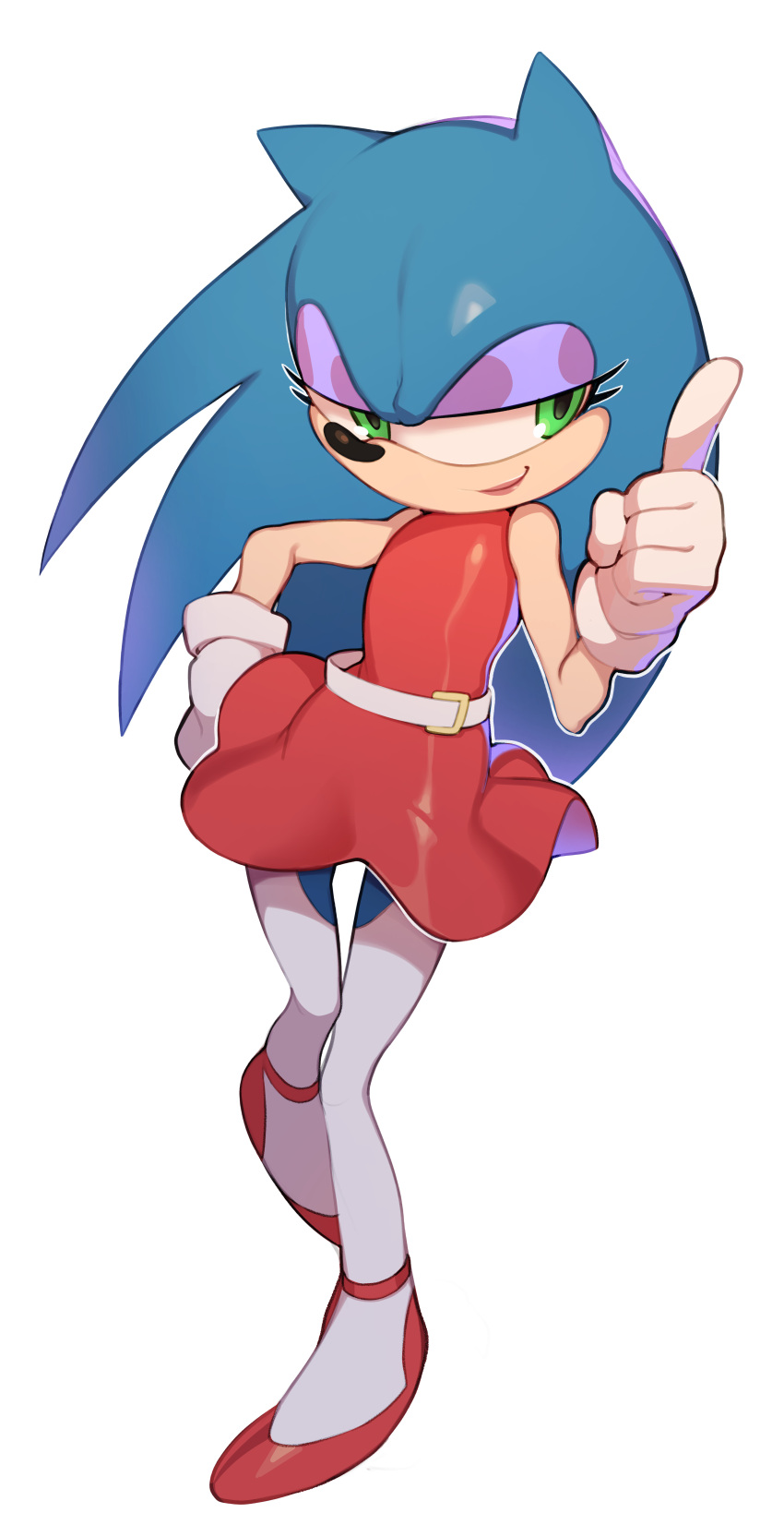 1boy 2020 amy_rose amy_rose_(cosplay) blue_fur combos-n-doodles crossdressing crossdressing_male femboy femboy_only green_eyes lips lipstick pink_lips pink_lipstick red_dress red_heels red_shoes seductive_smile sonic_(series) sonic_the_hedgehog sonic_the_hedgehog_(series) white_gloves white_thighhighs