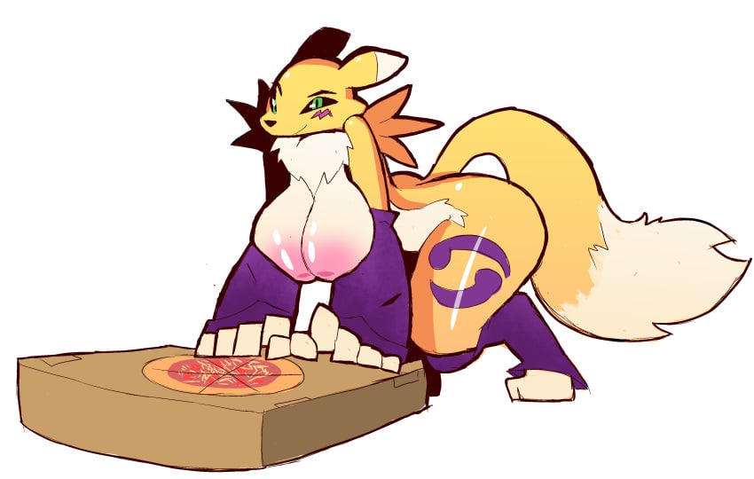 anthro digimon eks-out furry furry_only huge_breasts renamon tail thick_thighs wide_hips