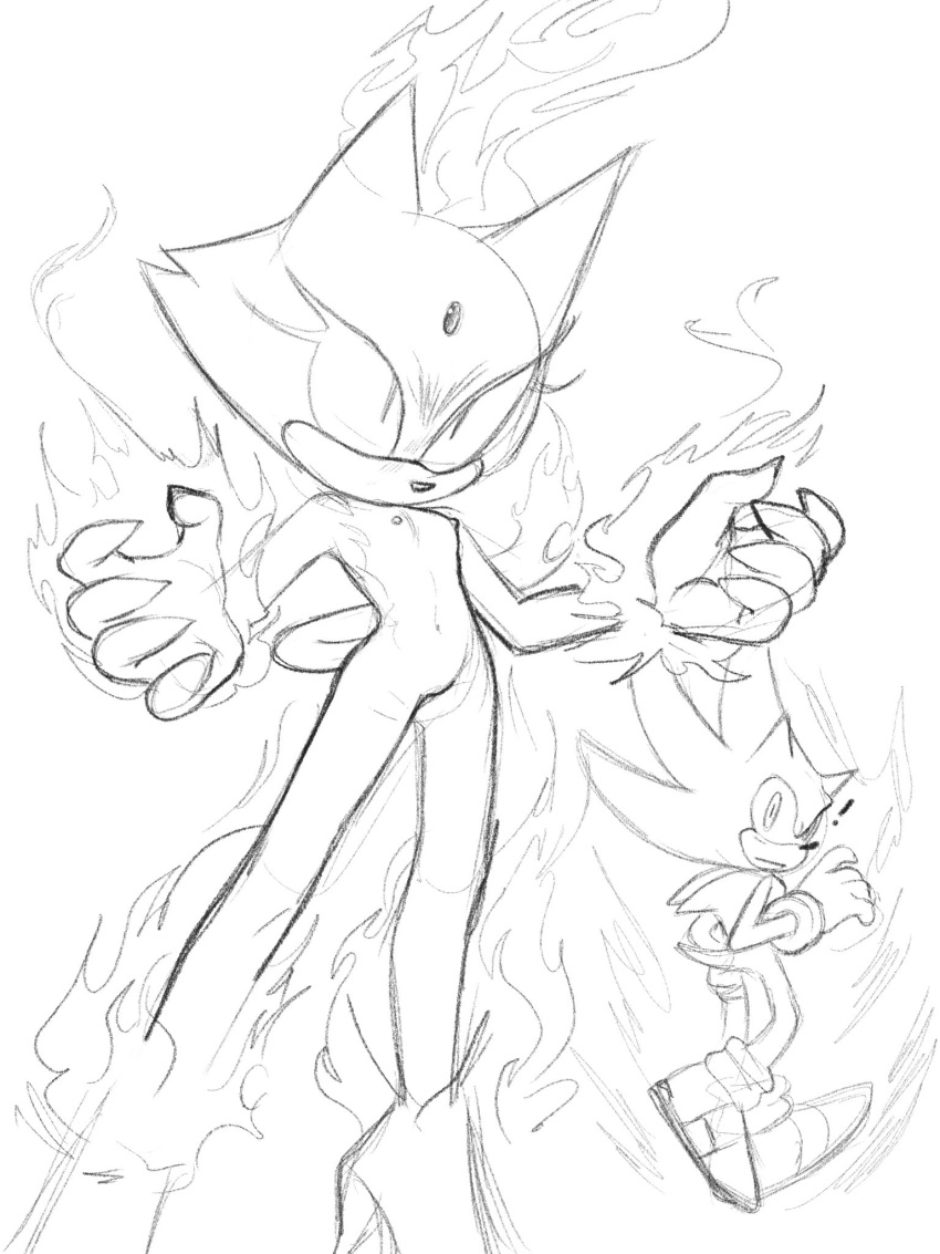 blaze_the_cat burning_blaze featureless_crotch flat_chest flat_chested gloves high_heels nipples nude palegarbo small_breasts sonic_(series) sonic_rush sonic_the_hedgehog super_sonic