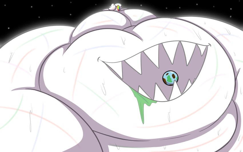 belly big_belly big_breasts breasts female giantess huge_belly huge_breasts hyper hyper_belly object_vore planet planet_vore puffster3 space stomach_mouth tagme vore