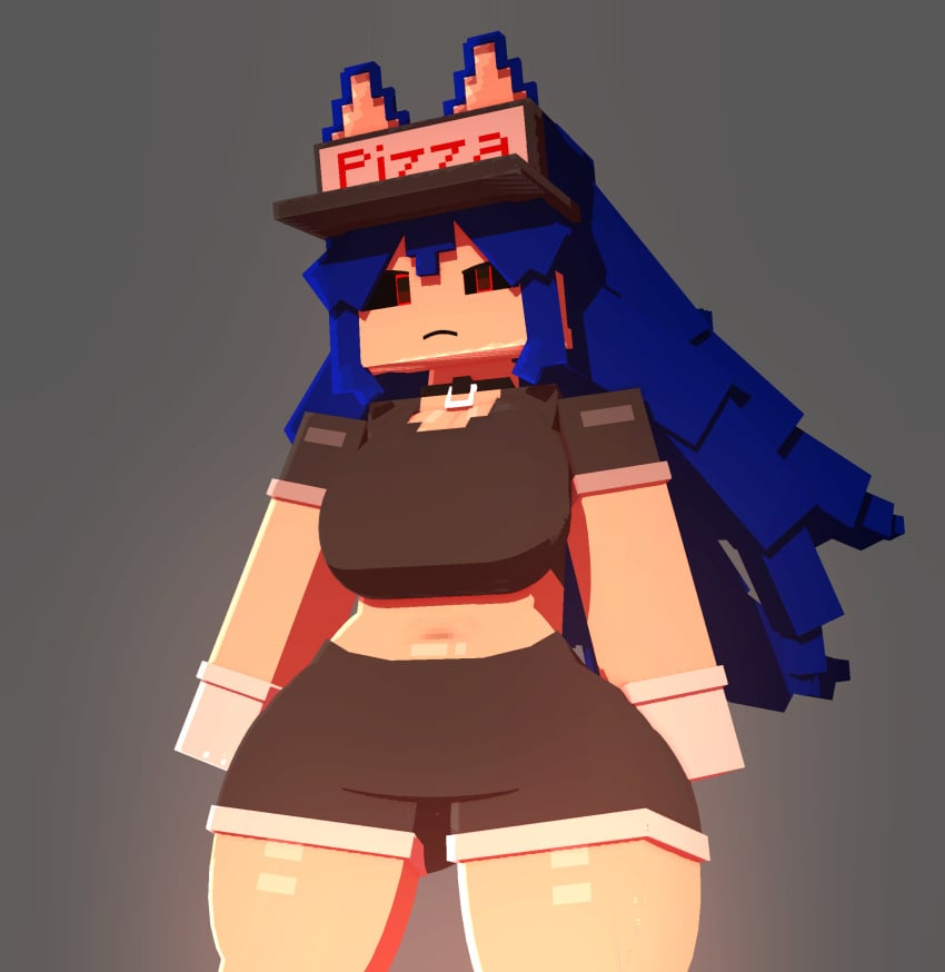 3d 3d_(artwork) big_breasts blue_hair blueblocky breasts curvy curvy_body curvy_female curvy_figure digital_media_(artwork) female fnf friday_night_funkin genderswap_(mtf) hi_res horny_female long_hair looking_at_viewer mine-imator minecraft pizza pizza_box pizza_delivery red_eyes shadow smooth_skin sonic.exe sonic.exe_(character) sonic.exe_(series) sonic_(series) sonic_the_hedgehog_(series) sonique.exe thick_thighs thighs wide_hips