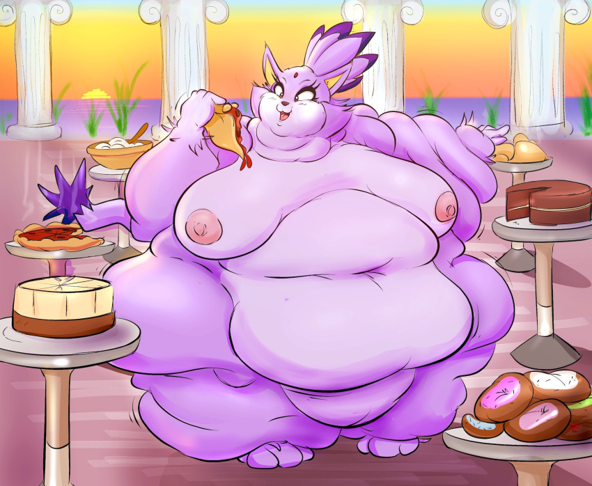 1girls bbw blaze_the_cat cake cat cat_girl donuts fat fat_arms fat_ass fat_belly fat_breasts fat_face fat_legs fat_rolls fat_thighs feline female fupa huge_belly huge_breasts mobian_(species) mobian_cat nude nude_female obese overweight pillars pizza pizza_slice purple_fur reaching_for_food ryoxxl sega sonic_(series) sonic_the_hedgehog_(series) ssbbw sunset weight_gain