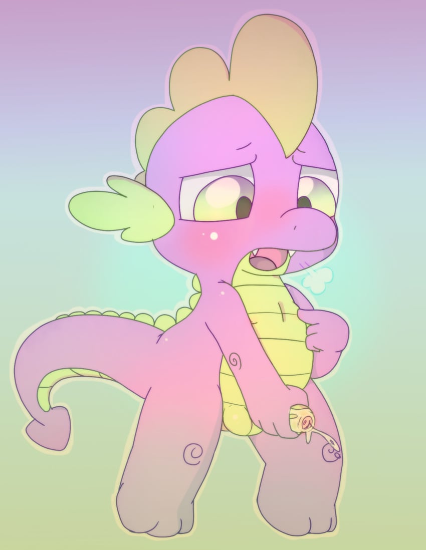 anthro boy male masturbation my_little_pony spike_(mlp) tagme watermelon_(artist)