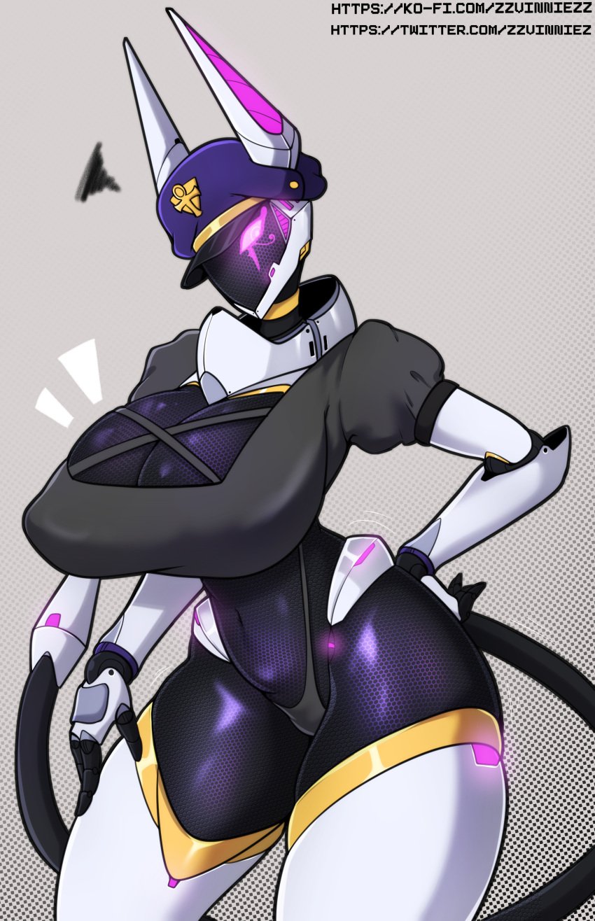 1girls 2023 2d 2d_(artwork) 5_fingers beret big_breasts big_butt big_thighs black_clothing breasts busty dat_ass female female_focus female_only hi_res high_heels highres hips hourglass_figure huge_breasts large_ass large_breasts large_butt large_thighs long_ears looking_at_viewer nipple_bulge one-piece_thong original original_character pink_eyes robot robot_girl round_ass skimpy skimpy_clothes slim_waist solo solo_female solo_focus tail thick_thighs thighhighs thighs venus_(zzvinniezz) voluptuous white_clothing white_thighhighs wide_hips zzvinniezz