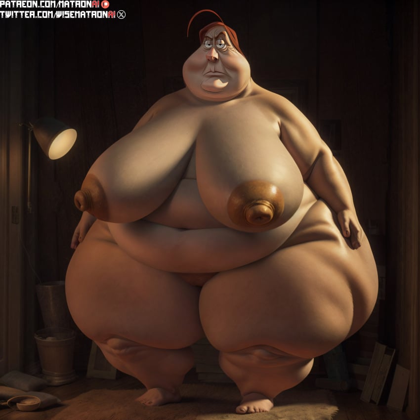 4k ai_generated ass bbw belly breasts cellulite chubby chubby_female ellngboe_counsils female female_only gilf gmilf highres hips hips_wider_than_shoulders huge_breasts huge_hips huge_thighs human klaus_(film) massive_breasts massive_butt massive_thighs matronai_(artist) mature mature_female mature_woman naked naked_female netflix nude nude_female obese obese_female overweight overweight_female patreon patreon_username pinup sagging_breasts ssbbw stable_diffusion thick thick_ass thick_legs thick_thighs twitter_username wide_hips