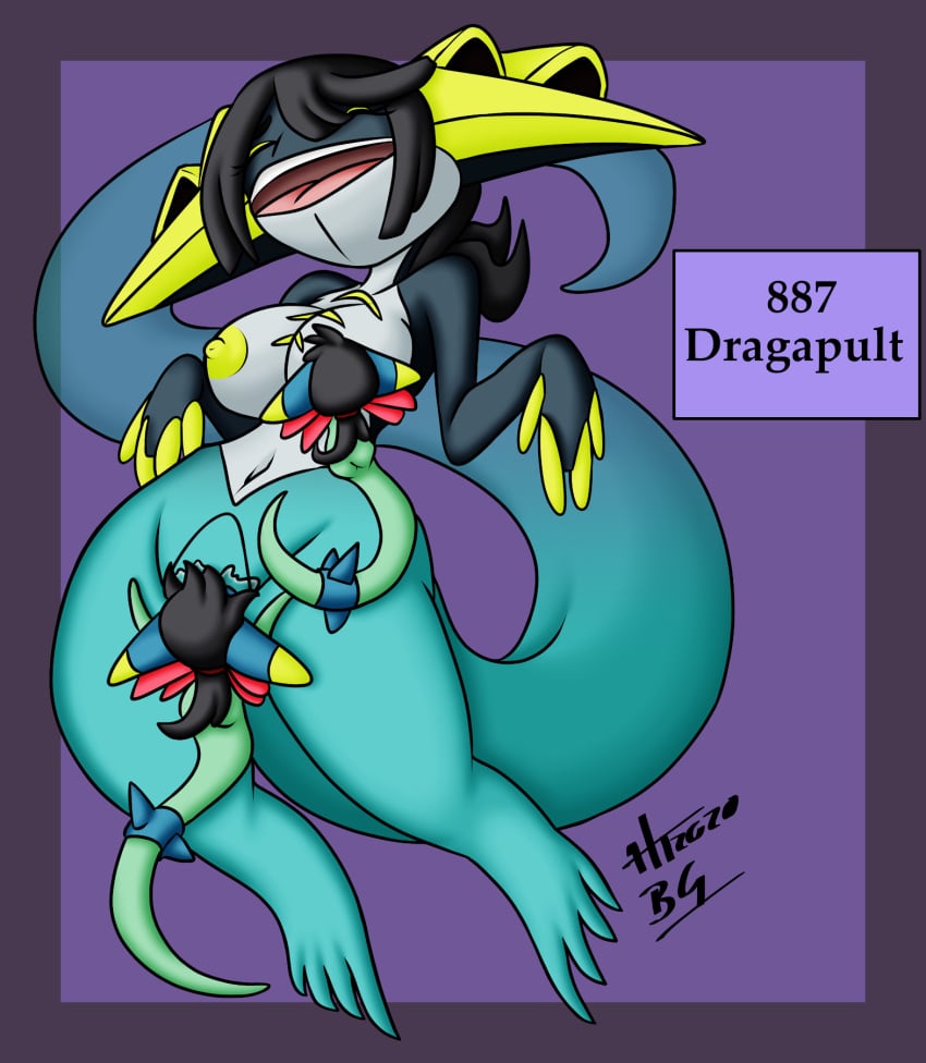 anthro anthrofied bernardol22 breasts dragapult female female/female generation_8_pokemon genitals group hi_res hitori09 lorekeeper_zinnia male nintendo nipples nude pokemon pokemon_(species) pokemorph pussy shiny_pokemon transformation trio video_games