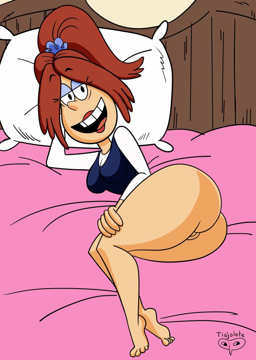 1girls areolae ass barefoot bed big_ass big_butt brita_(the_loud_house) brown_hair feet female female_only huge_ass huge_butt labia large_ass milf mother on_back open_mouth pussy rita_loud shirt solo solo_female solo_focus straight_hair the_loud_house thick thick_thighs thighs tlajolote_(artist) toes toon_milf vagina