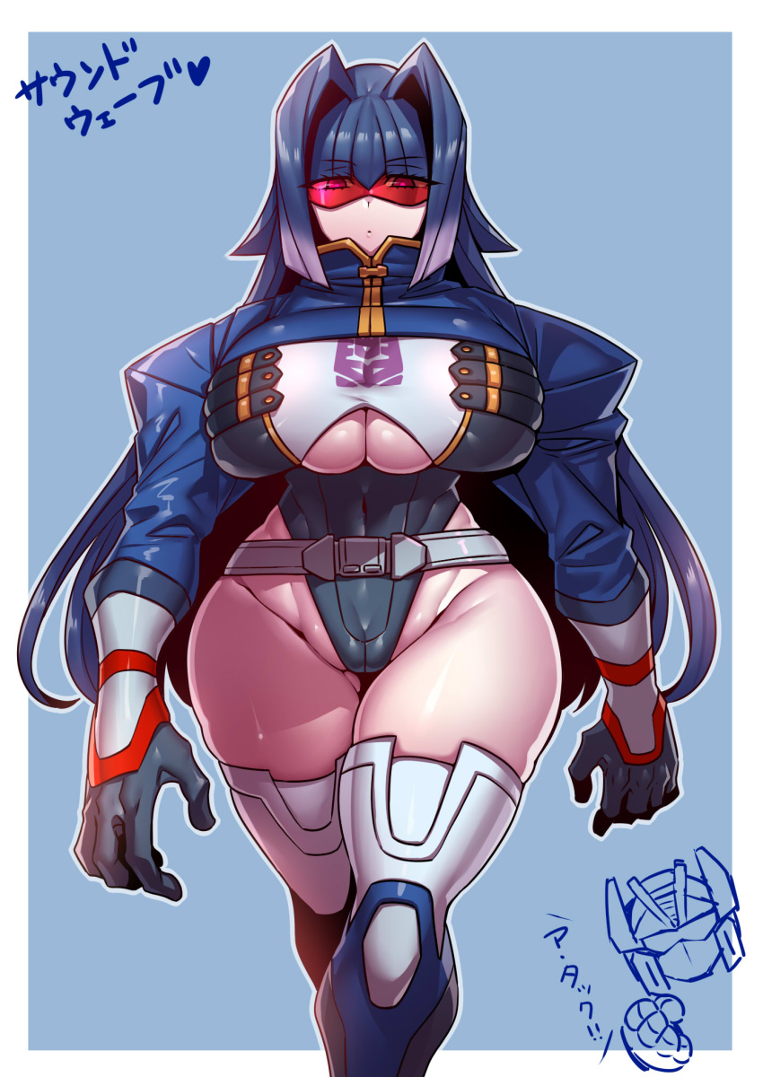 2022 bare_thighs big_breasts gijinka hasbro soundwave tagme thick_thighs tinted_eyewear transformers tsuki_wani tsukiwani tukiwani