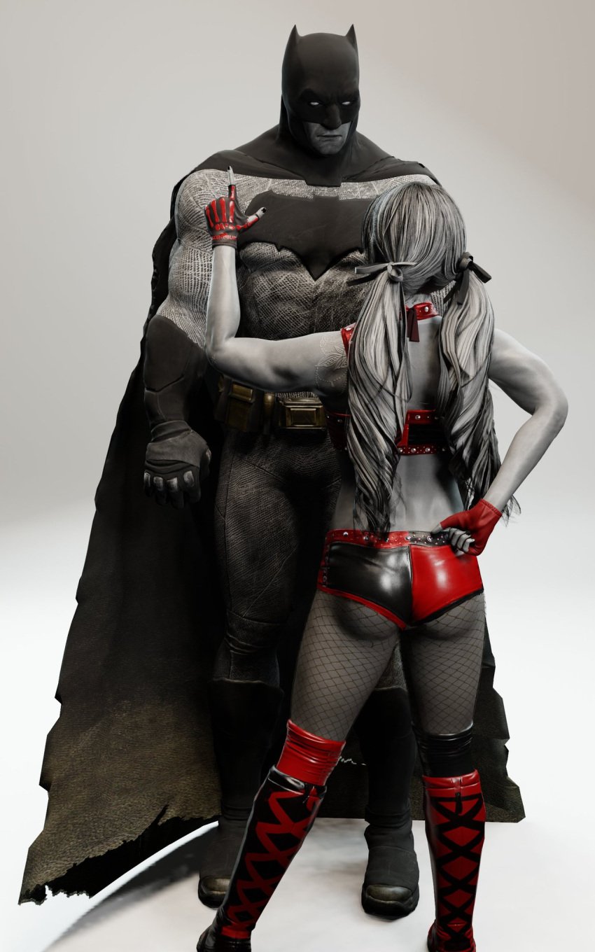 1boy 1girls 3d alexa_bliss ass batman batman_(series) bruce_wayne butt dc dc_comics dexmacleod fully_clothed harley_quinn_(cosplay) long_hair pigtails tagme wrestler wrestling wwe wwe_2k wwe_2k22 wwe_diva