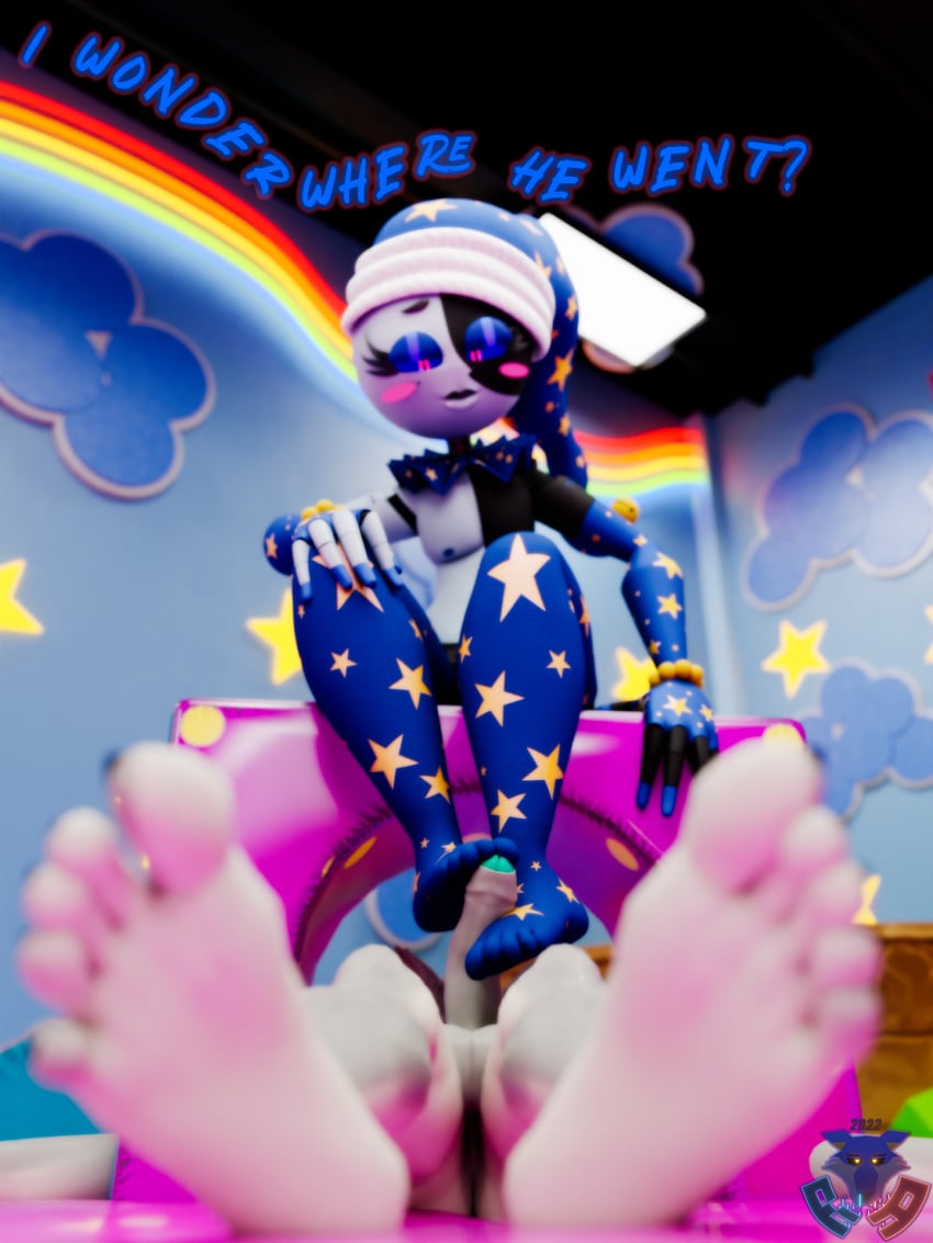 2022 3d 3d_(artwork) animatronic blue_sclera daycare_attendant_(fnaf) digital_media_(artwork) duo english_text erection female five_nights_at_freddy's five_nights_at_freddy's:_security_breach foot_fetish foot_play footjob footjob_with_legwear hi_res indoors inside legwear logo male male/female moondrop penis pink_eyes robot rookieanimator210 rule_63 scottgames sex slit_pupils stockings straight text uncensored video_games