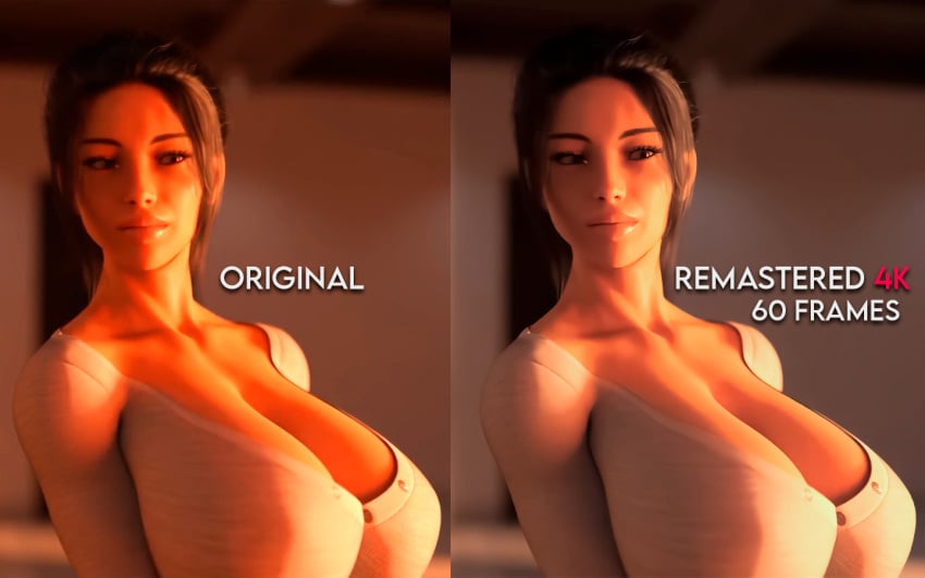 3d anifancys big_ass big_breasts black_hair blue_eyes claire_(jackerman) female_only jackerman milf mother mother's_warmth mother_and_son original original_character original_characters remastered subbed_version subtitled tied_hair white_shirt