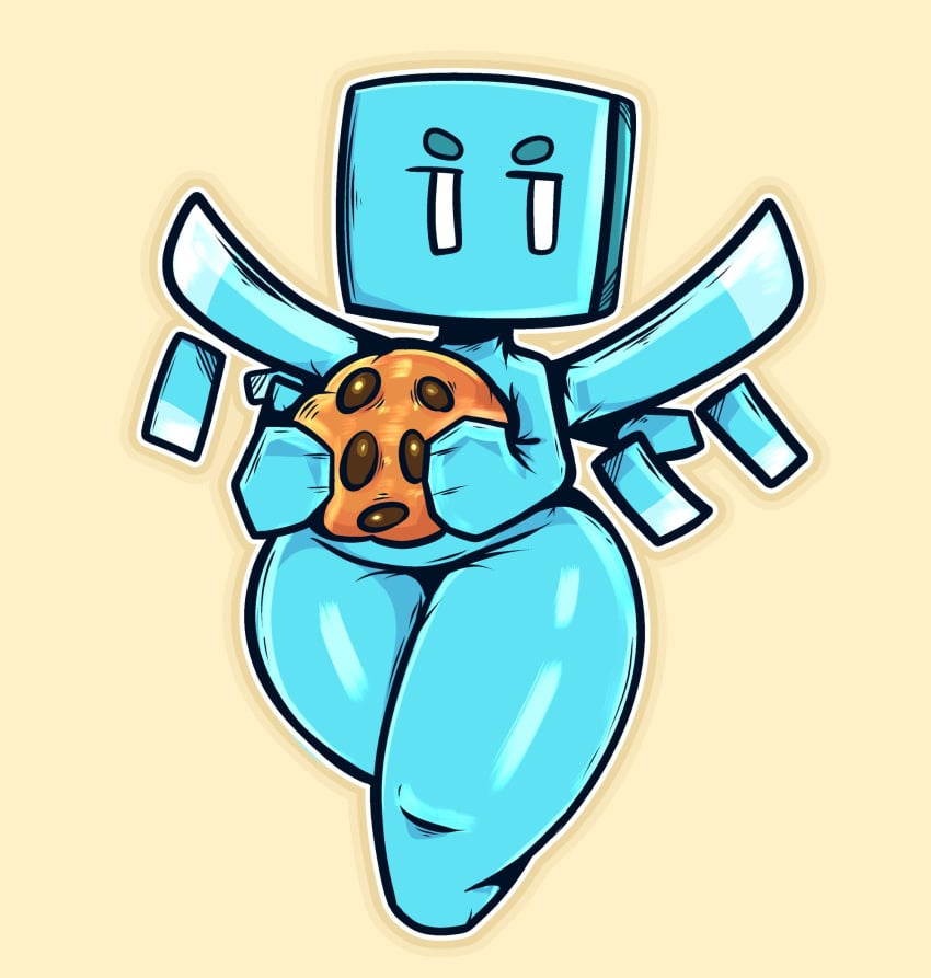 allay_(minecraft) big_ass big_thighs blue_skin cookie cute huge_thighs minecraft mob_vote sketchylimesliv solo