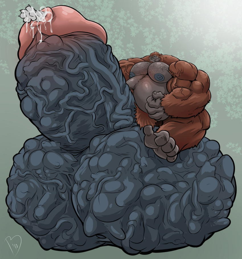 anthro ape balls baralust belly big_balls big_belly big_penis bodily_fluids cock_vore dripping erection genital_fluids genitals gorilla haplorhine hi_res huge_balls huge_cock hyper hyper_balls hyper_genitalia hyper_penis male mammal mass_vore multiple_prey musclegut muscular muscular_male penile penis precum precum_drip primate strongfat vein veiny_penis vore