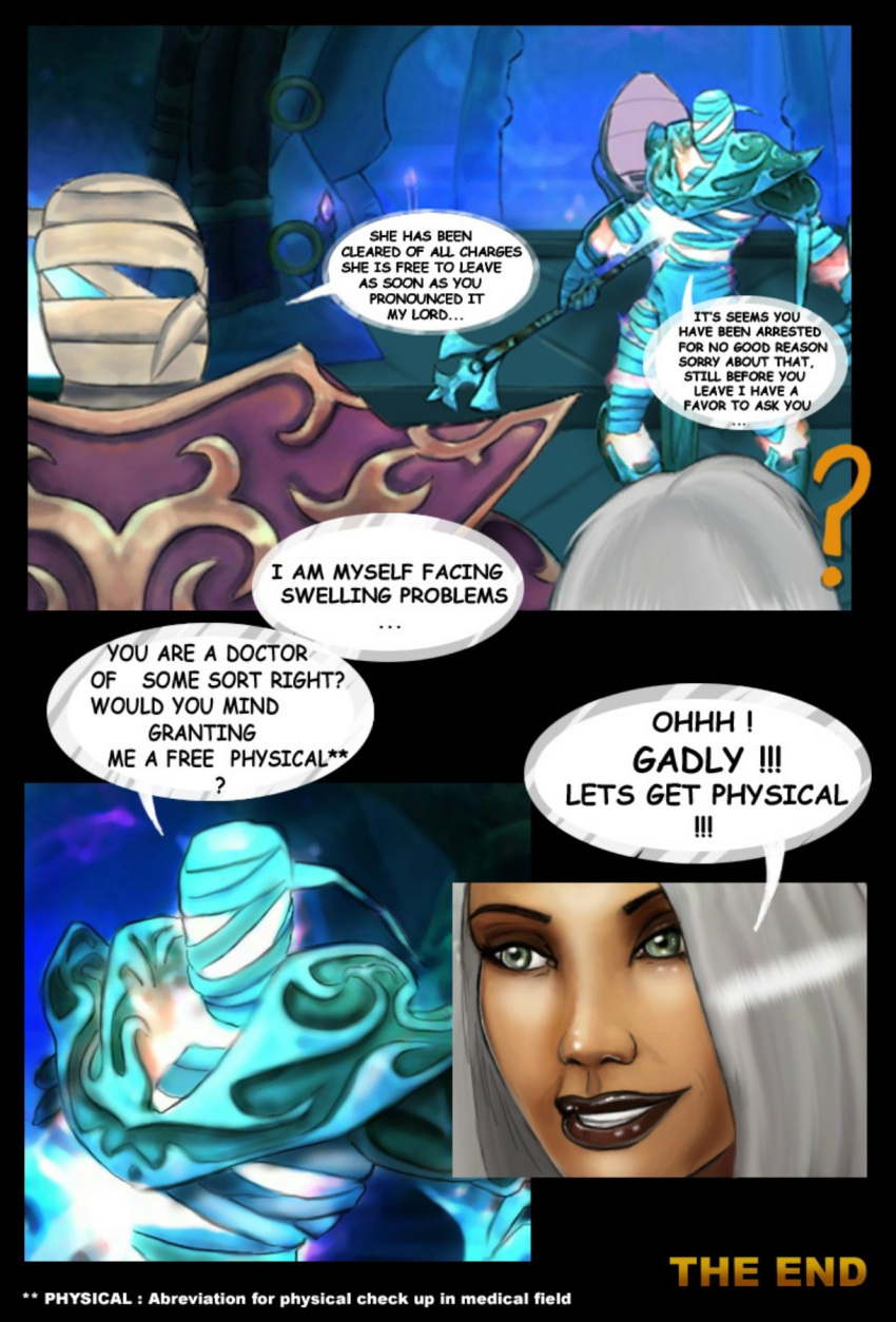 1girls 2boys blizzard_entertainment cock comic comic_page cum_on_face dark-skinned_female dark_skin dialogue ethereal human human_(world_of_warcraft) jizzabel nexus-prince_shaffar paladin_(warcraft) shina warcraft white_hair world_of_warcraft