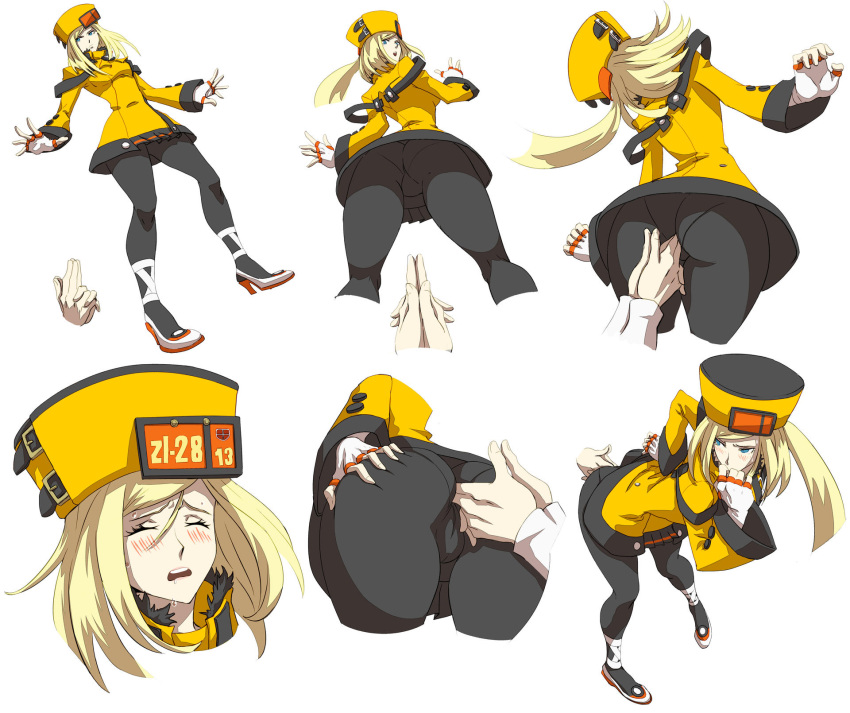 1girls accurate_art_style anal_fingering anal_insertion anal_through_clothes artist_request ass bent_over big_ass big_butt black_pantyhose blonde_hair blue_eyes blush closed_eyes clothes_lift drooling embarrassed faust_(guilty_gear) fingering from_behind gloves guilty_gear guilty_gear_xrd hat high_heels kancho looking_back millia_rage multiple_views panties panties_under_pantyhose pantyhose pleasure_face presenting presenting_anus presenting_pussy simple_background skirt_lift small_breasts standing surprise_buttsex surprised thick_thighs through_clothes underwear yellow_clothing