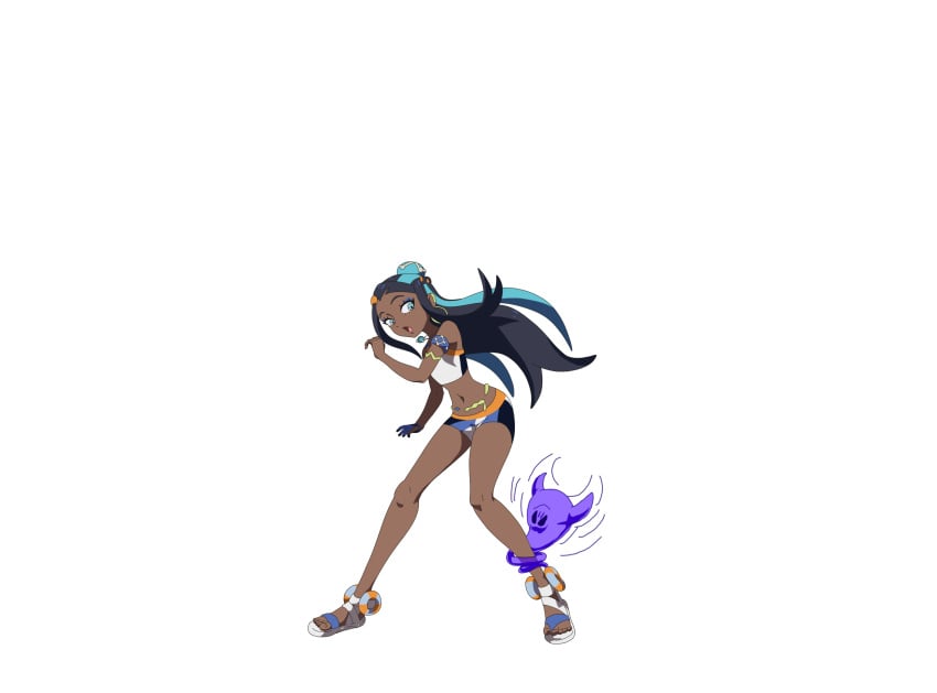 ass breasts dark-skinned_female female mankor nessa_(pokemon) pokemon pokemon_ss possession pre-transformation thighs transformation transparent_background