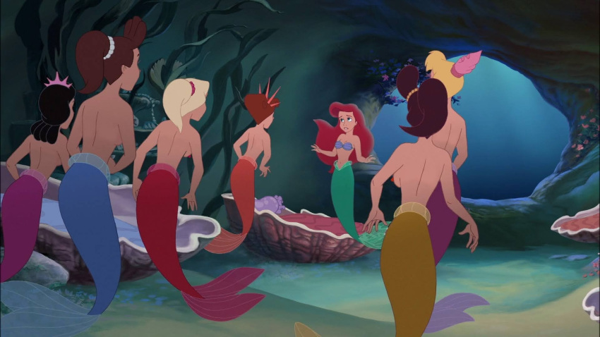 6+girls 7girls accurate_art_style adella alana andrina aquata ariel ariel's_sisters arista attina breasts disney edit family female female_only funny kaden_(artist) mermaid mermaid_tail multiple_females multiple_girls nipples screencap screenshot screenshot_edit siblings sisters the_little_mermaid the_little_mermaid_iii:_ariel's_beginning topless