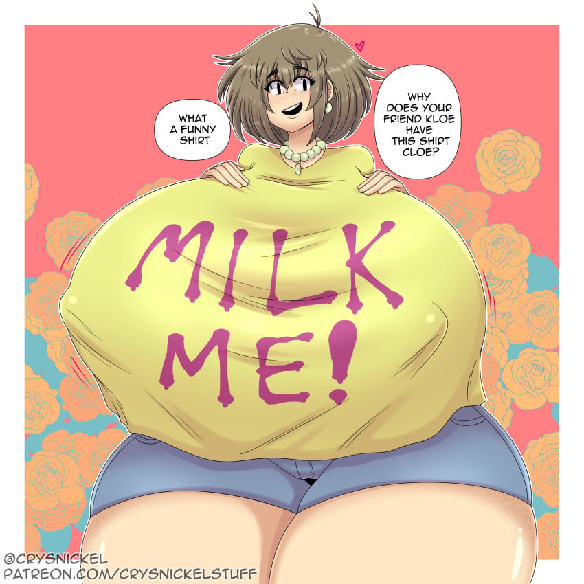 1girls big_breasts big_thighs breasts busty clara_(crysnickel) crysnickel english_text enormous_breasts female giant_breasts gigantic_breasts gigantic_thighs huge_breasts huge_thighs hyper_breasts hyper_hourglass large_breasts large_thighs massive_breasts massive_thighs short_shorts thick_thighs thighs thunder_thighs venus_body wide_thighs