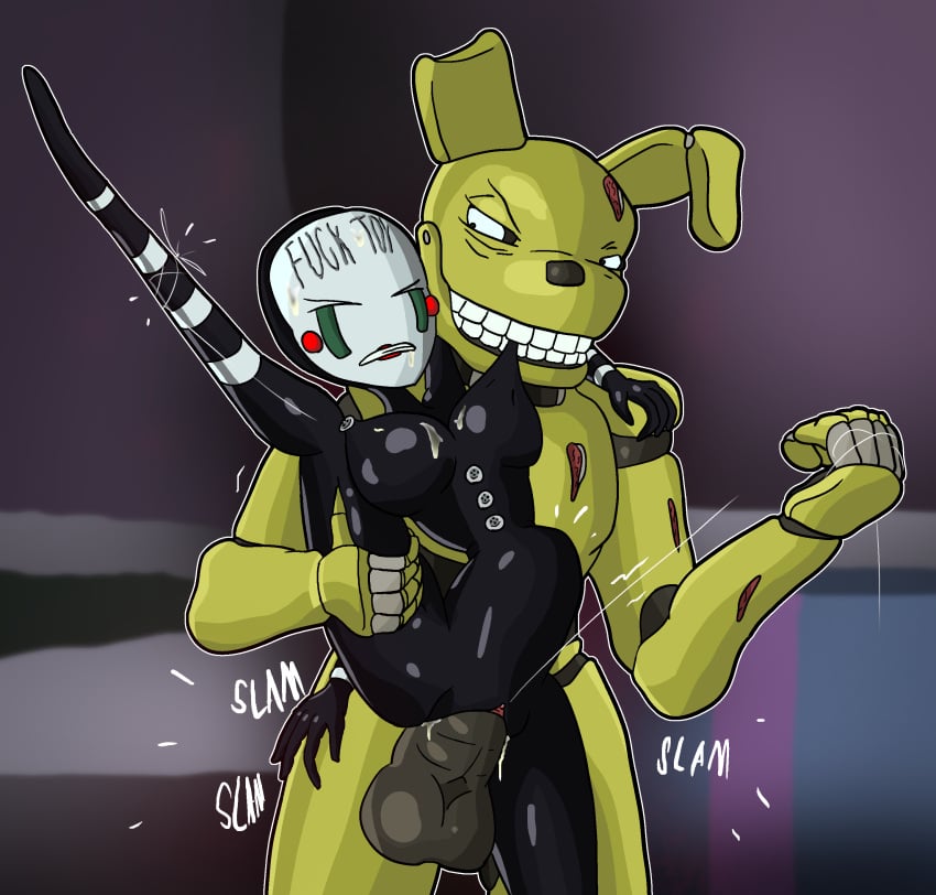 absurd_res bite biting_breast blush bodily_fluids body_writing bondage bound breasts carrying clitoral clitoral_masturbation clitoris cum cum_inside cum_on_breasts cum_on_face duo female five_nights_at_freddy's five_nights_at_freddy's_2 five_nights_at_freddy's_3 forced genital_fluids genitals hi_res humanoid incest male marionette_(fnaf) masturbation nipple_fetish nipple_play nipples_tied phantom_marionette pornwhal puppet_(fnaf) raised_leg rape scottgames sex springtrap springtrap_(fnaf) stomach_bulge vaginal_penetration video_games