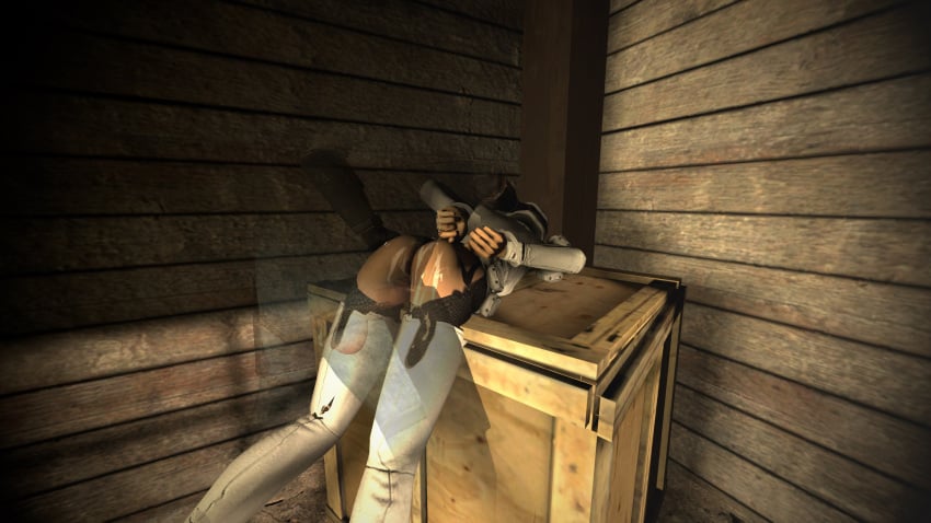 3d 4:3 combine combine_assassin cum_in_pussy cum_on_body doggy_style female female_only half-life half-life_2 half-life_2_beta handcuffed handcuffs human leggings pushed_down ripped_clothing sfm solo solo_female transhuman unknown_artist valve