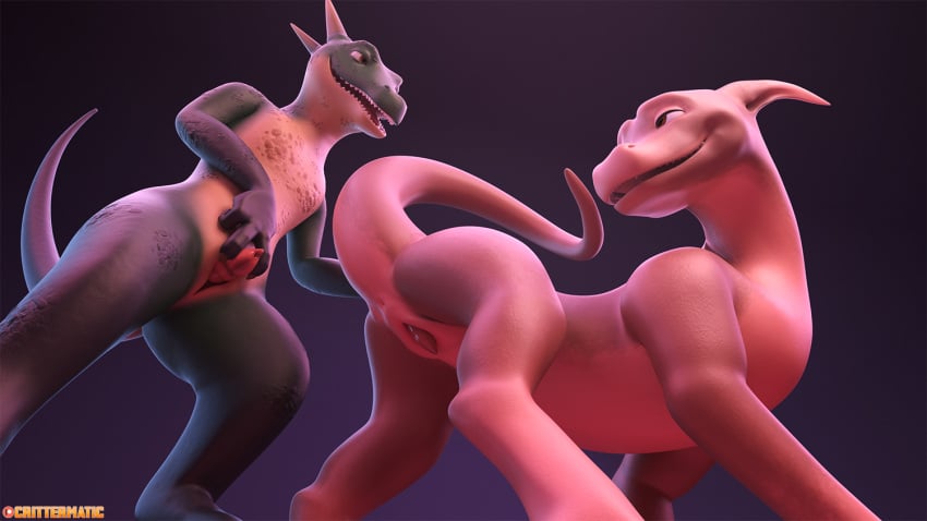 3d_(artwork) animal_genitalia anthro anthro_on_feral anus cookie_(critterclaws) crittermatic digital_media_(artwork) dragon duo feral genital_slit genitals imminent_anal imminent_sex kale_(critterclaws) kobold low-angle_view male male/male male_on_feral penis penis_tip presenting slit zoophilia