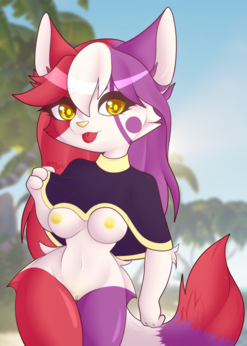 anthro countryhumans countryhumans_girl countryhumans_oc fevie_(markai_cat) furry furry_breasts furry_female markai_cat nude pov pussy small_breasts thick_thighs yellow_eyes