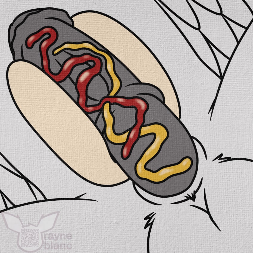 albinoraynedeer balls close-up equid equine food general_ryder genitals hi_res horse hot_dog hot_dog_bun ketchup male mammal mustard pegasus penis pony wings