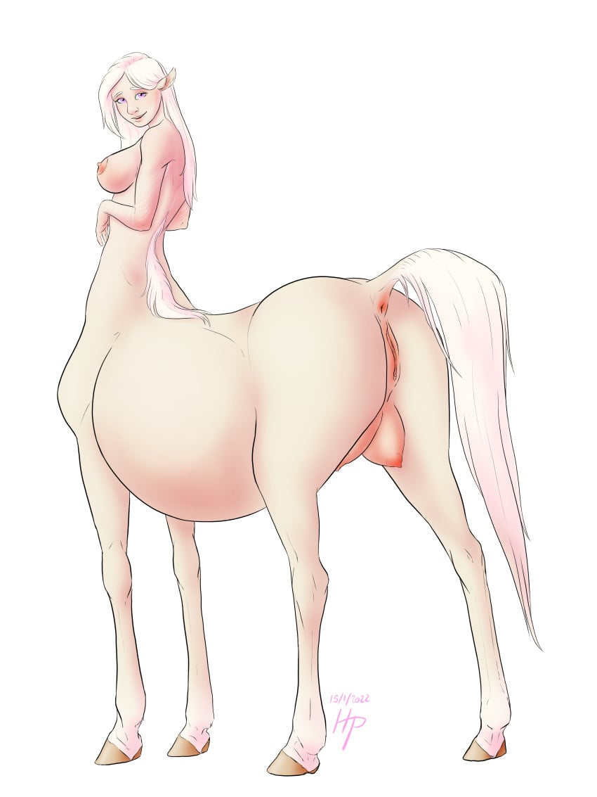 3:4 above_average_crotchboobs absurd_res anatomically_correct ass breasts centaur crotchboobs crotchboobs_visible_through_thighs equid equid_taur equine female genitals hi_res humanoid humanoid_taur kevira065 looking_at_viewer looking_back mammal mammal_taur non-human_areolae nude pregnant presenting presenting_hindquarters presenting_pussy pussy raised_tail rear_view solo taur