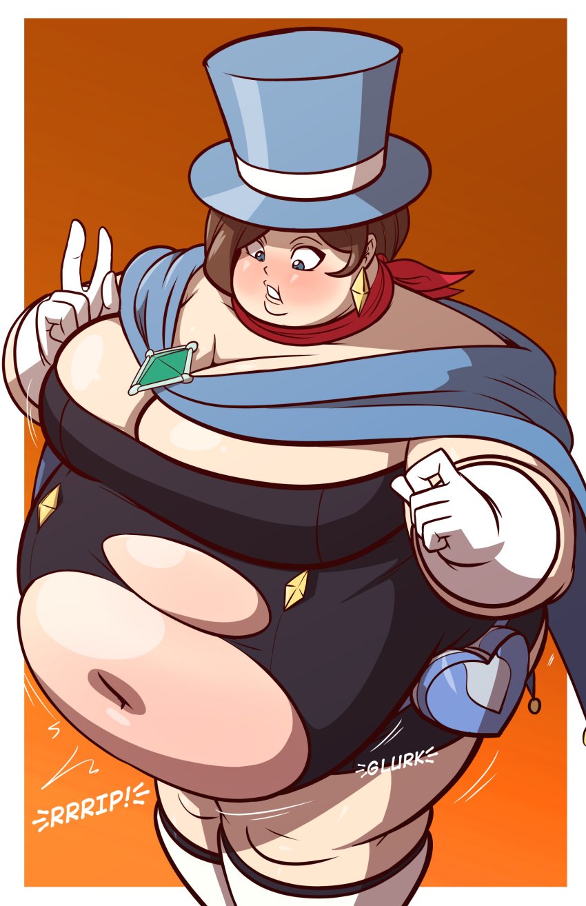 axel-rosered embarassed fat morbidly_obese morbidly_obese_female obese overweight trucy_wright wardrobe_malfunction