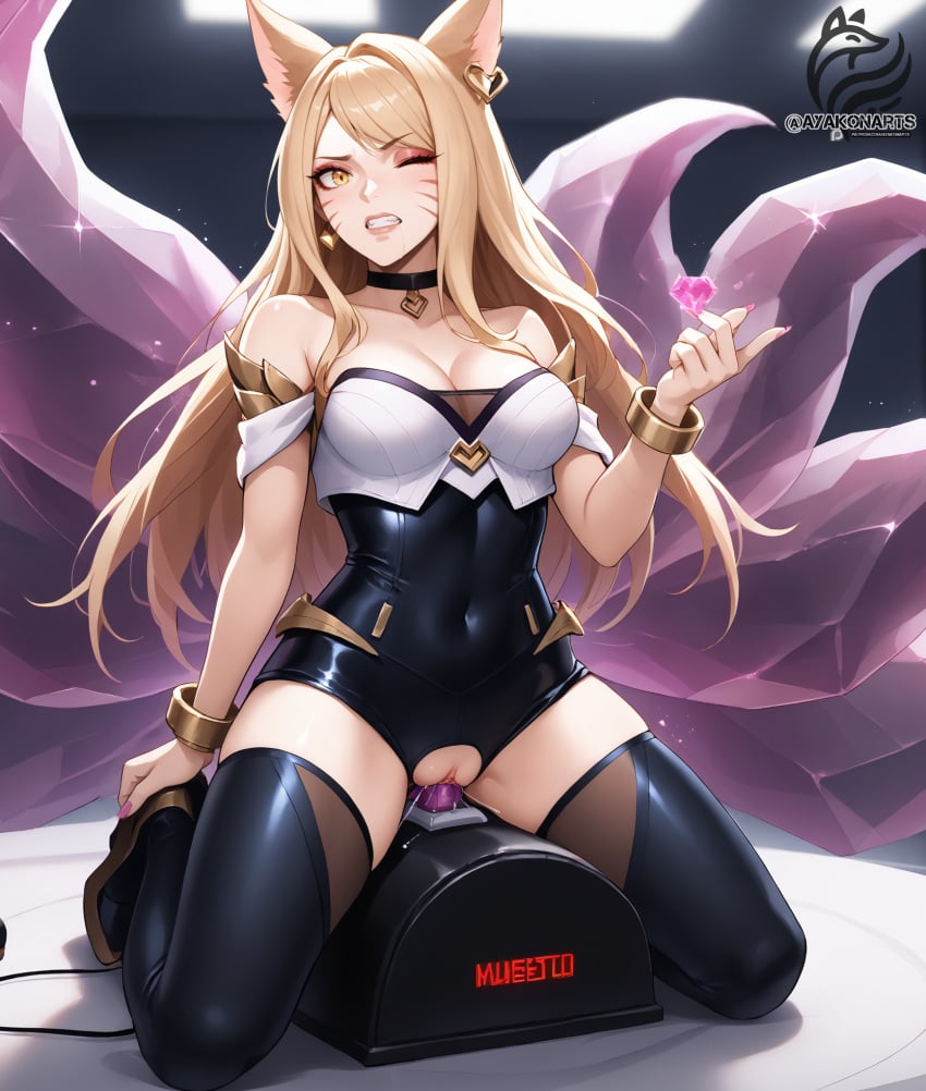 ahri ai_assisted ai_generated ayakonarts female_orgasm k/da_ahri k/da_series league_of_legends sex_machine sybian vastaya