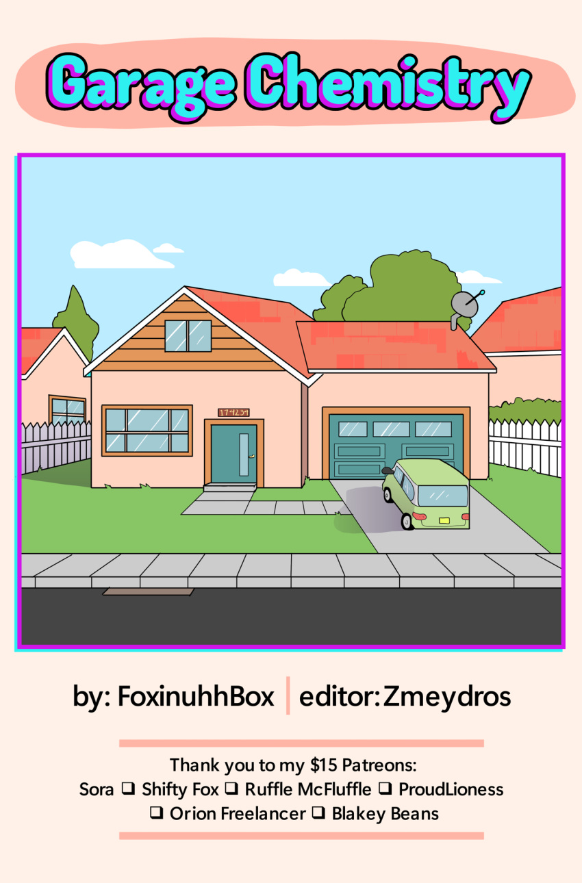 building car chemistry comic comics cover cover_art digital_media_(artwork) foxinuhhbox garage hi_res house outside sidewalk suburb vehicle