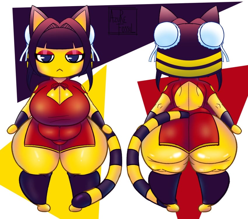 1girls animal_crossing ankha azure_fossil big_ass big_breasts breasts bubble_butt female huge_ass nintendo tagme tail