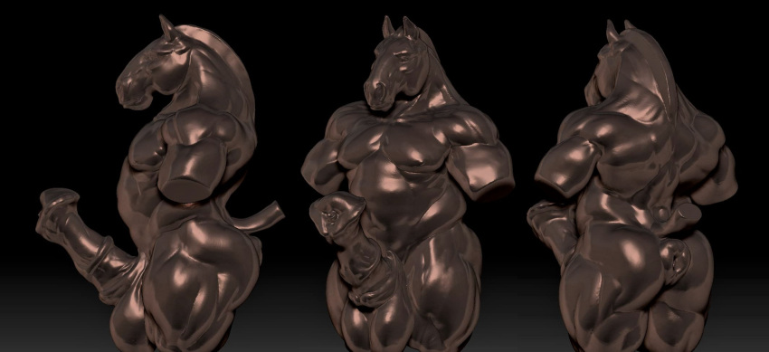 3d_(artwork) animal_genitalia animal_penis anthro ass balls big_balls big_penis digital_media_(artwork) equid equine equine_anus equine_penis erection flared_penis genitals hi_res horse laser_(artist) male male_only mammal medial_ring mouth_closed musclegut muscular muscular_anthro muscular_male nude pecs penis side_view simple_background solo three-quarter_view unsigned urethra