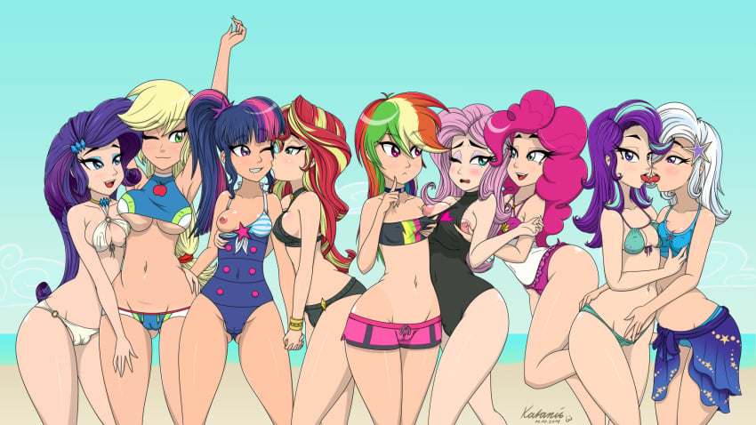 6+girls 9girls alternate_color alternate_skin_color alternate_version_at_source alternate_version_available applejack_(eg) applejack_(mlp) artist_name artist_signature beach beach_background blush breast_play breast_press breast_squish breasts choker color_edit completely_nude curvaceous curvy different_breast_sizes edit equestria_girls fair_skin female female_only fluttershy_(eg) fluttershy_(mlp) fondling fondling_breast friendship_is_magic group group_hug hasbro hourglass_figure hugging human humanized katanis kissing looking_at_another multicolored_hair multiple_females multiple_girls my_little_pony nipples pinkie_pie_(eg) pinkie_pie_(mlp) rainbow_dash_(eg) rainbow_dash_(mlp) rainbow_party rarity_(eg) rarity_(mlp) sci-twi side_by_side smile smiling_at_another smooth_skin starlight_glimmer starlight_glimmer_(eg) starlight_glimmer_(mlp) sunset_shimmer trixie_(eg) trixie_(mlp) trixie_lulamoon twilight_sparkle_(eg) twilight_sparkle_(mlp) wide_hips yuri