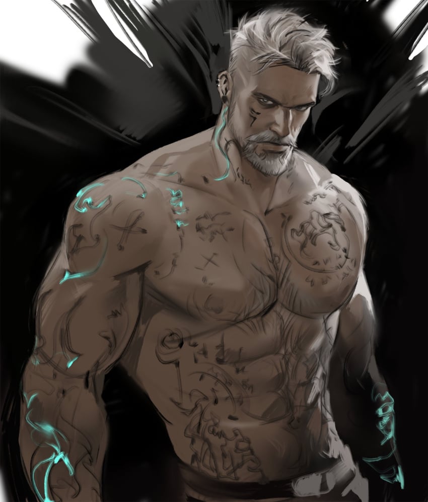 1boy 1male 2020s abs athletic athletic_male bara bara_tiddies bara_tits barazoku beard biceps big_muscles chest chest_hair chest_tuft daddy dead_by_daylight dilf dopq eyebrows gay gray_hair hairy_body hairy_chest human human_only male_only male_pubic_hair male_solo masculine mature mature_male mostly_nude muscles pecs pectorals shirtless solo solo_male standing tattoo tattoos thick_body thick_eyebrows toned toned_body toned_male video_games vittorio_toscano yaoi zaddy