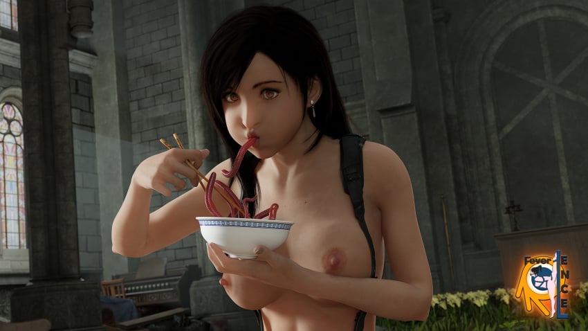 3d arthropod big_breasts blender bottomless breasts eating female female_focus feverlence final_fantasy final_fantasy_vii insects nipples scar square_enix tifa_lockhart worm worms