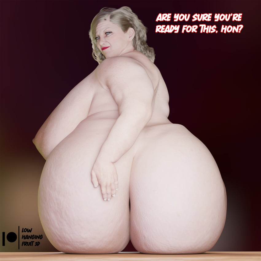 3d ass bbw big_ass big_breasts blonde_hair blue_eyes boots breasts butt_focus daz3d daz_studio fat_ass female granny hips large_ass large_breasts legs looking_at_viewer lowhangingfruit3d_(artist) mature_female nude nude_female obese old old_woman original_character solo solo_focus spider-gran_(lhf3d) thick_ass thick_legs thick_thighs thighs wide_hips