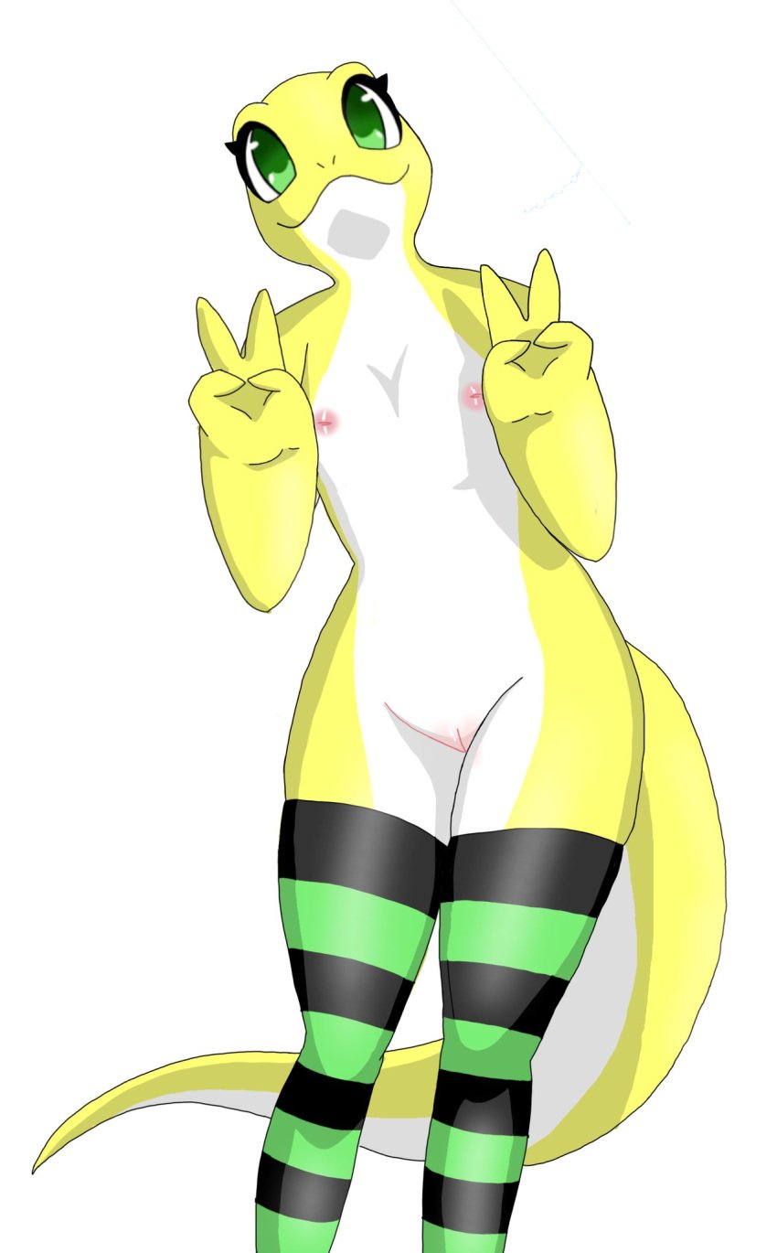 anthro female gecko heveli hi_res lagartixa_amarela lizard reptile scalie