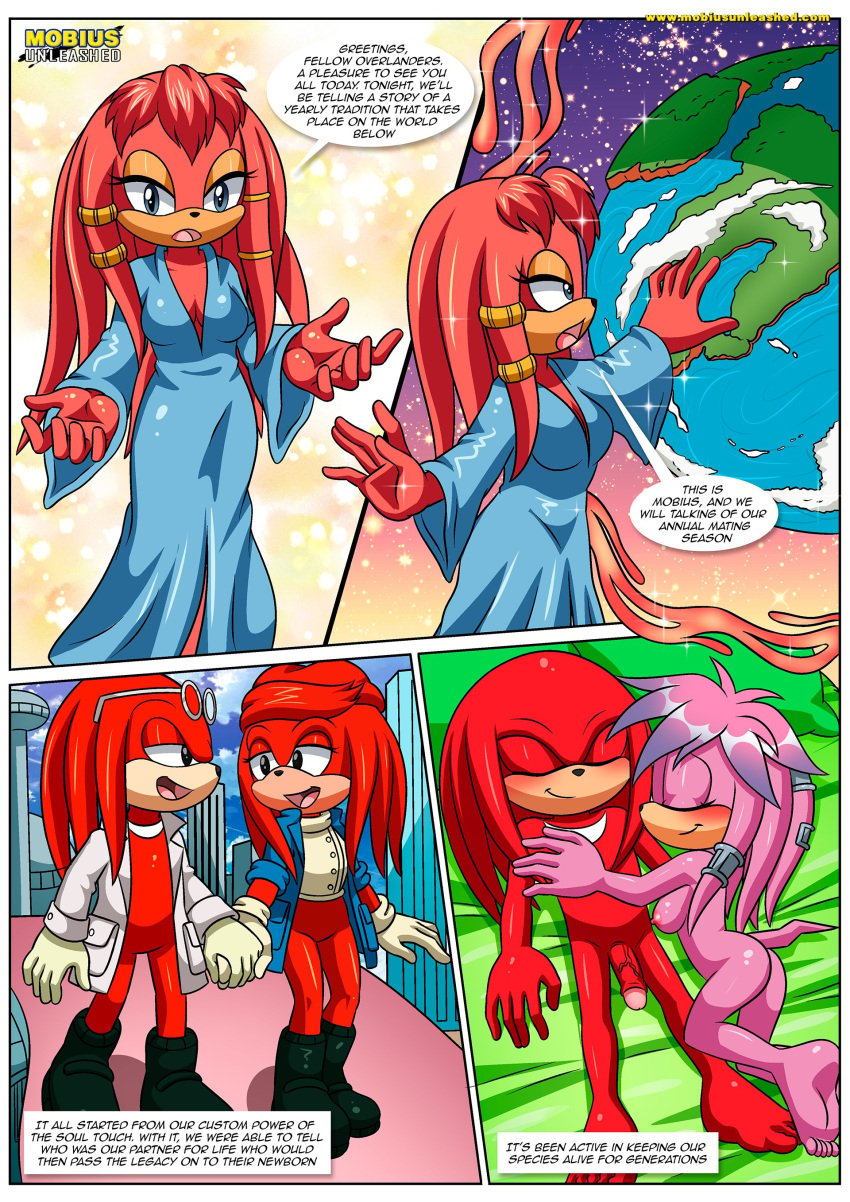 anthro ass aurora_the_echidna balls barefoot bbmbbf blush breasts comic completely_naked echidna feet female humanoid_feet julie-su knuckles_the_echidna male male/female mating mating_season mobian_mating_season_(comic) mobius_unleashed naked nude palcomix penis sega soles sonic_(series) sonic_the_hedgehog_(series) toes